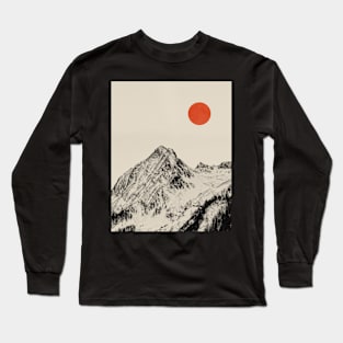 Red moon Minimal landscape 10 Long Sleeve T-Shirt